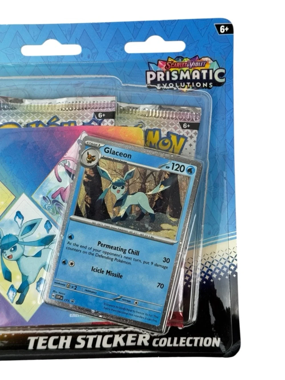 Pokemon Prismatic Evolutions Tech Sticker Collection - Blue, Red, Pink